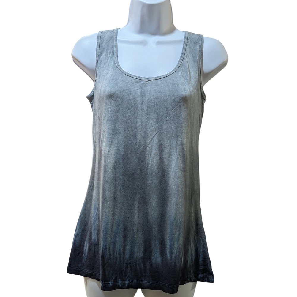 Art of Cloth Melina Tank Top Womens Small‎ Slate Rock Grey Ombre Hand Dyed NWT